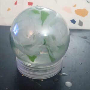 Handmade White Faux Rose Flower Decor Globe Table Top Paper Weight